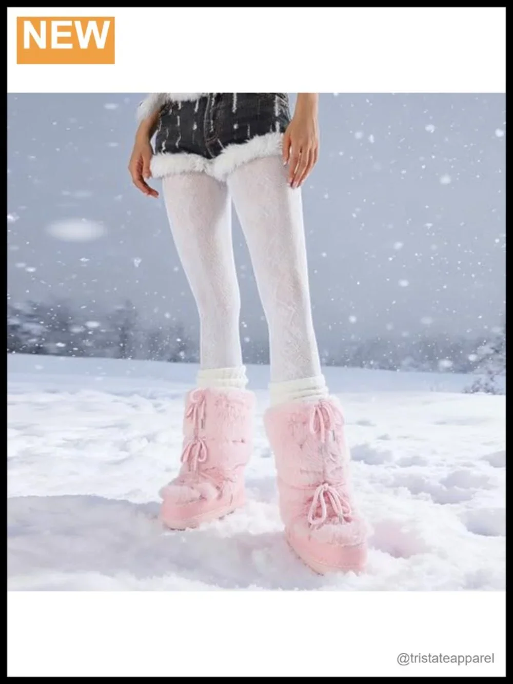 Women Snow Boots Fuzzy Faux Fur Platform Mid Calf Winter